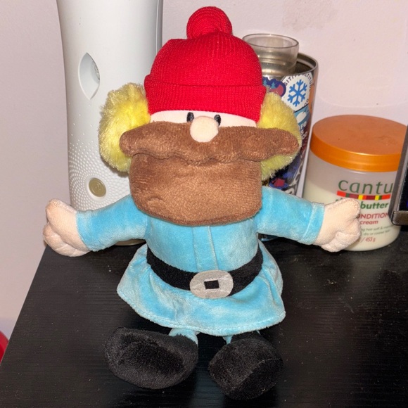 Rudolph the Red Nosed Reindeer Plush Toy with Red Hat and Blue Outfit - Picture 1 of 9
